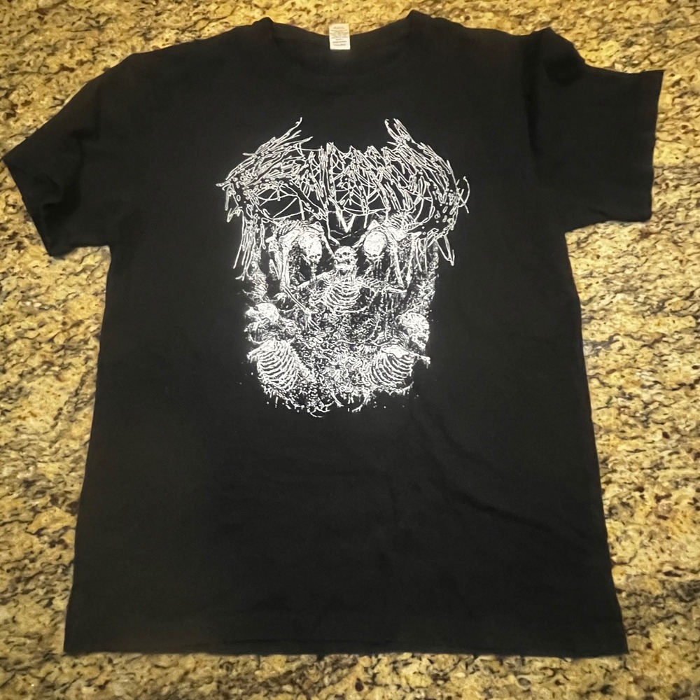 Ken Carson A Great Chaos 2023 Tour T-Shirt Mens XL Black Rap Tee Skeleton